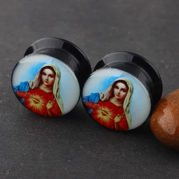 

JUNLOWPY Logo Ear Stretcher Plugs Body Piercing Jewelry for Women Men Earring Expander Gauge Screw Helix Flesh Tunnels 4-16mm