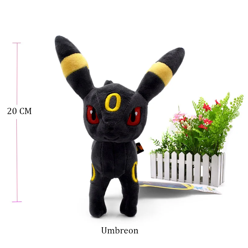 9 видов стилей стоящий Eevee Vaporeon Glaceon Umbreon flarion Jolteon Espeon Leafeon Sylveon животное плюшевая качественная мультяшная игрушка - Цвет: Umbreon