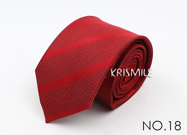 Neue klassische gestreifte Punkt-Krawatten für Männer, Jacquard, 7 cm, Polyester, schmale Krawatte, dünne Hochzeit, Bräutigam, Business-Krawatte, Anzug, Hemd, Geschenk – Detail 21