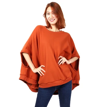 

New Ladies Solid Color Loose Cape O Neck Overcoat Female Autumn Ponchos Plus Size Winter Women Cloak Coat