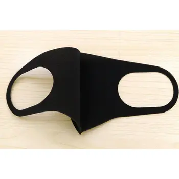 

Summer Unisex Solid Black Color 3D Washable Sponge Mouth Mask Hip-Hop Outdoor Cycling Anti-Dust Reusable Face Earloop Respirator