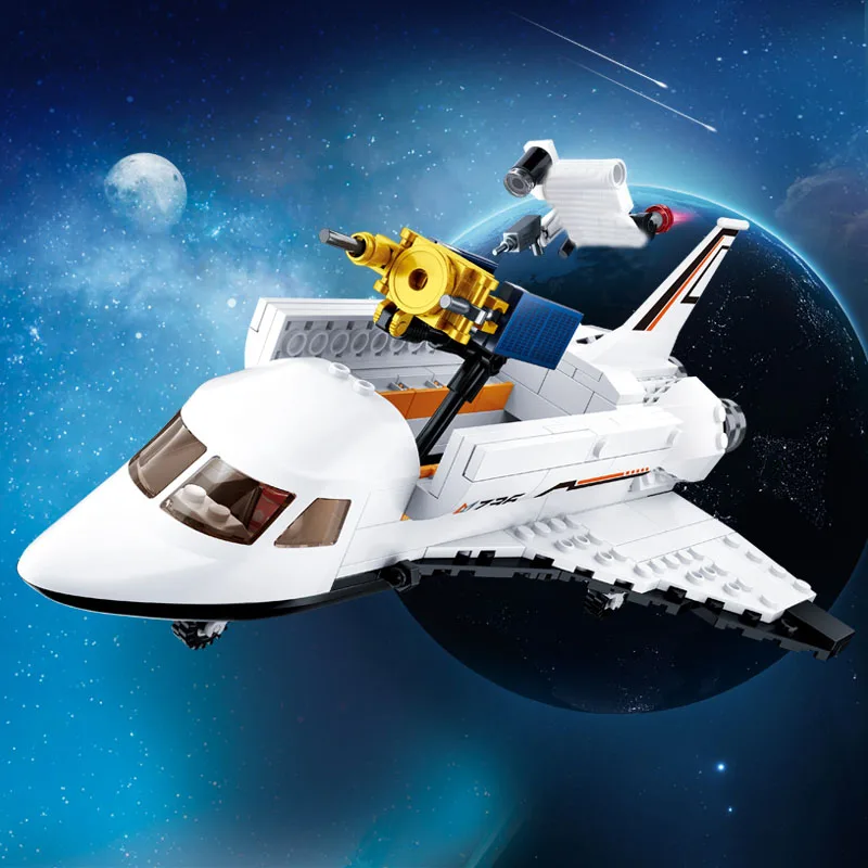 

Space Station Rocket Compatible Legoingly lunar lander Spaceship Space Shuttle Ship Figures Model Building Blocks Bricks toys