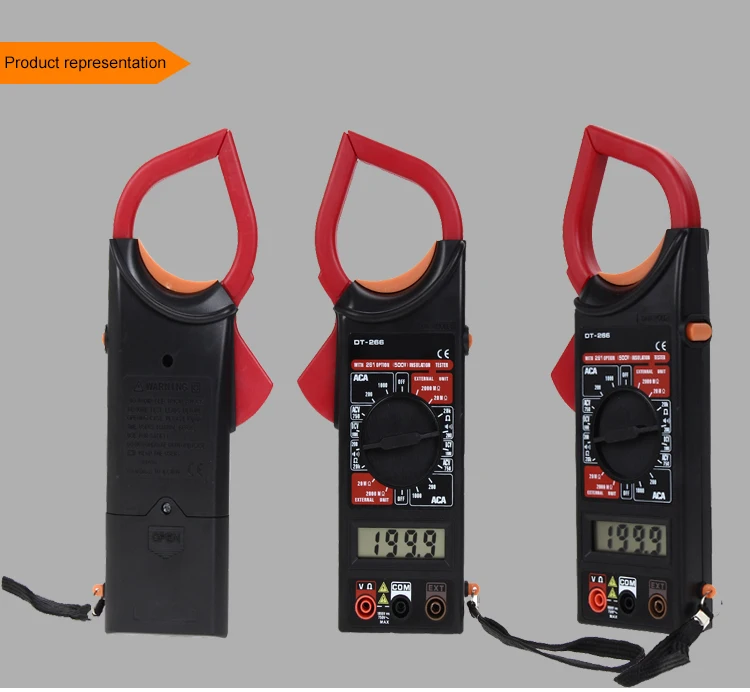 DT-266 цифровой Ампер клещи мультиметр NCV токовые клещи Вольтметр ...
