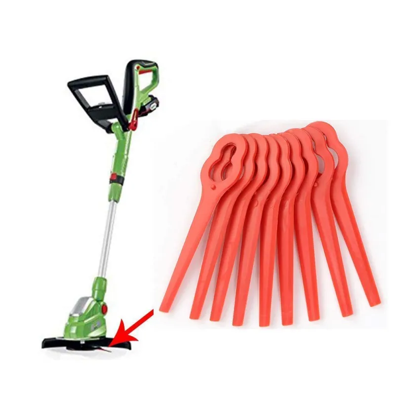 100 unids/pack Florabest LIDL FRTA 20 A1... 18B2... 18B3 reemplazo de plástico de cuchillas de corte para Florabest cortadora de hierba cortador de cepillo