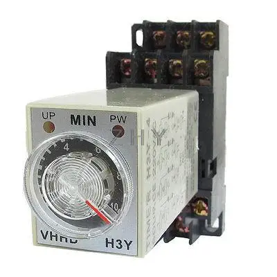 

AC 220V 0-10 Minute 10m Timer Power On Delay Time Relay 14 Pin H3Y-4 + Socket