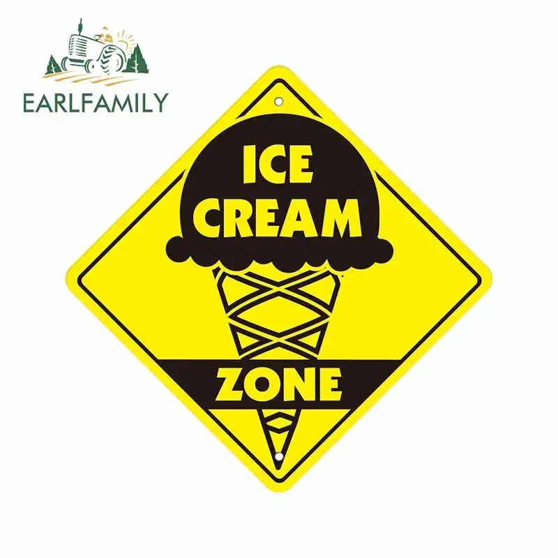 

EARLFAMILY 13cm x 13cm Icecream Crossing Decal Car Stickers Auto Vinyl Decal Graphics Waterproof Scratch-Proof Decoration