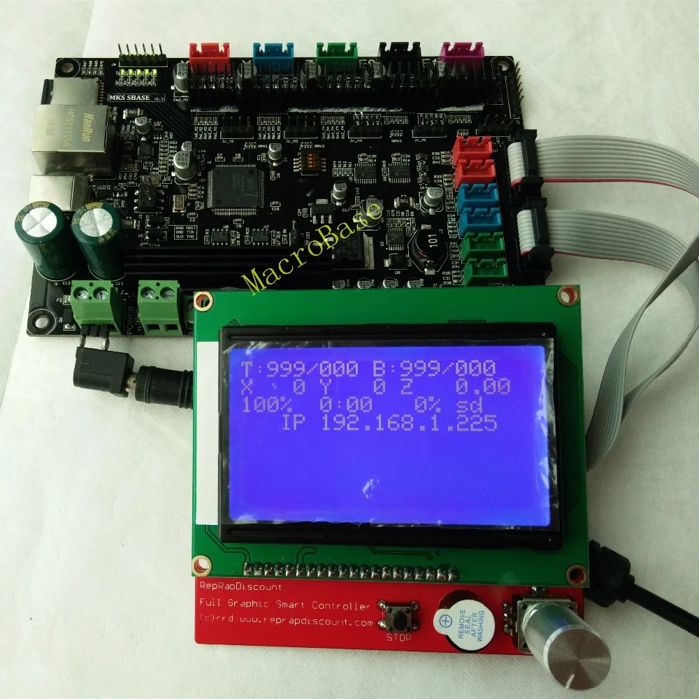 3d принтер MKS SBASE V1.3+ lcd 12864 панель гладкая материнская карта все в одной плате Reprapdiscount контроллер полный графический lcd