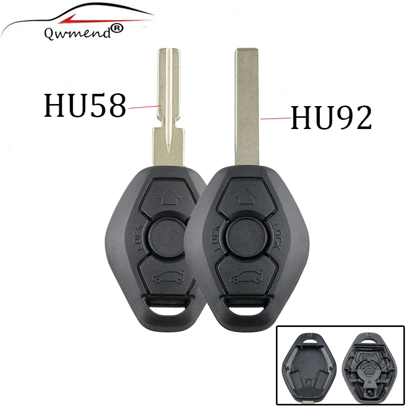 10PCS 3 BUTTONS REMOTE CAR KEY CASE FOR BMW 3 5 7 SERIES 325 325I 325CI 330 330I 325 325I 525 525I X5 X3 Z3 Z4 HU92/HU58 BLADE