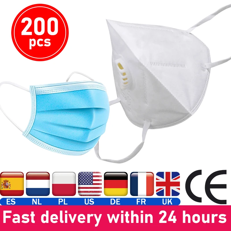 

10pcs KF95 Mask Anti Dust N95 Mask Activated Carbon Filter Mouth-muffle Face Mask Mascarilla ffp2 Respirator RS2 Mask