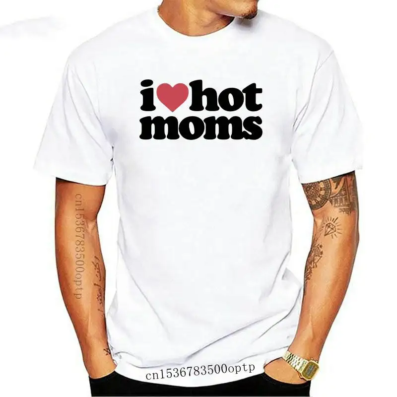 Новинка футболка для мам с надписью i love hot Mommy-i heart | Мужская одежда