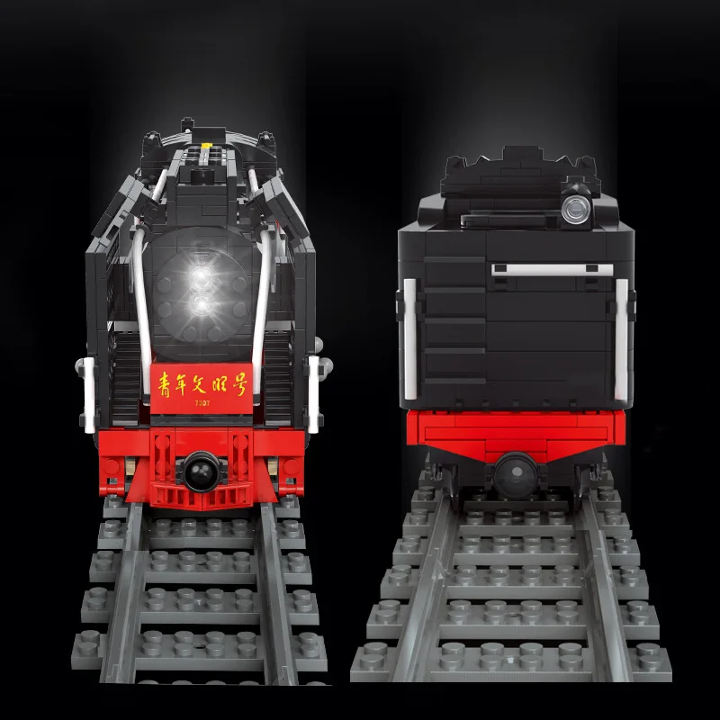 Mould King 12003 City series The QJ Steam Locomotives Remote control train Building Blocks bricks Kids DIY Toys Christmas Gifts
