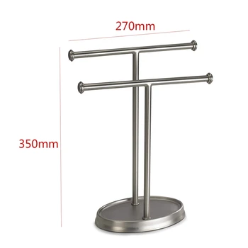 

New Double Hand Towel Tree,2 Towels Holder and Accessories Stand for Bathroom Vanities-Slim,Modern,Durable Bars With Base Serves
