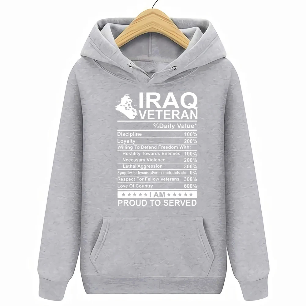 Серый Ветеран в Ираке, ежедневный ценный контроль, лояльность, готовая защитить свободу, я горд служить, Толстовки, Толстовки, S-3XL, новые - Цвет: Серый