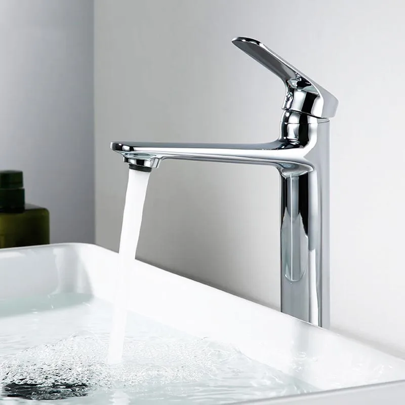 Chrome Plated Brass Bathroom Washbasin Mixer Faucet Deck Mounted Hot And Cold Water Tapware For Under &amp Top Counter | Обустройство