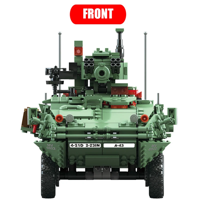 1672 шт. 3в1 KAZI KY10001 создатель век военные MGS-M1128 танки бронированные транспортные средства модель строительные блоки кирпичи игрушки Дети Мальчики