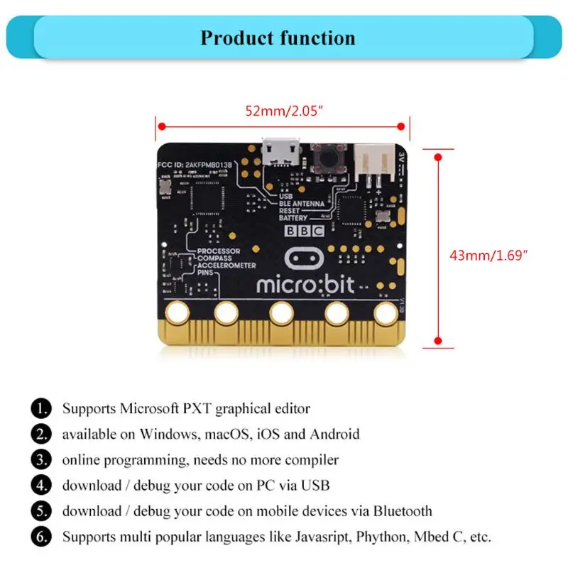 DIY Microbit макетная плата для начинающих питонов Графический модуль программирования
