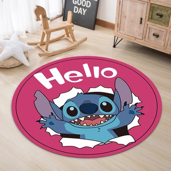 

Disney Lilo & Stitch Baby Play Mat 100x100cm Soft Crawling Rugs Kids Play Minnie Mouse Mat Grey White Pad Floor for Kids Games