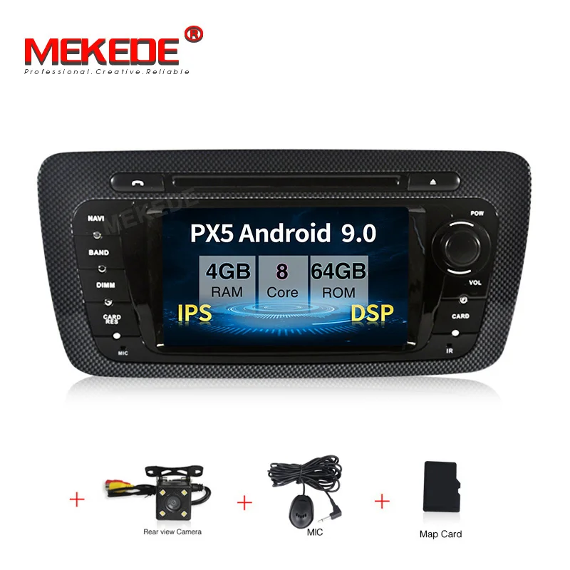 MEKEDE ips экран DSP 4+ 64G Автомобильный dvd-плеер радио для сиденья Ibiza 2009 2010 2011 2012 2013 автомобильный стерео gps навигация wifi BT - Цвет: add camera