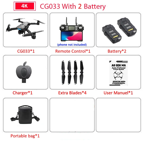 CG033 бесщеточный FPV Квадрокоптер с 4K UHD Wifi Gimbal камера RC вертолет складной Дрон gps Дрон детский подарок VS F11 ZEN K1 - Цвет: 3 Battery BAG