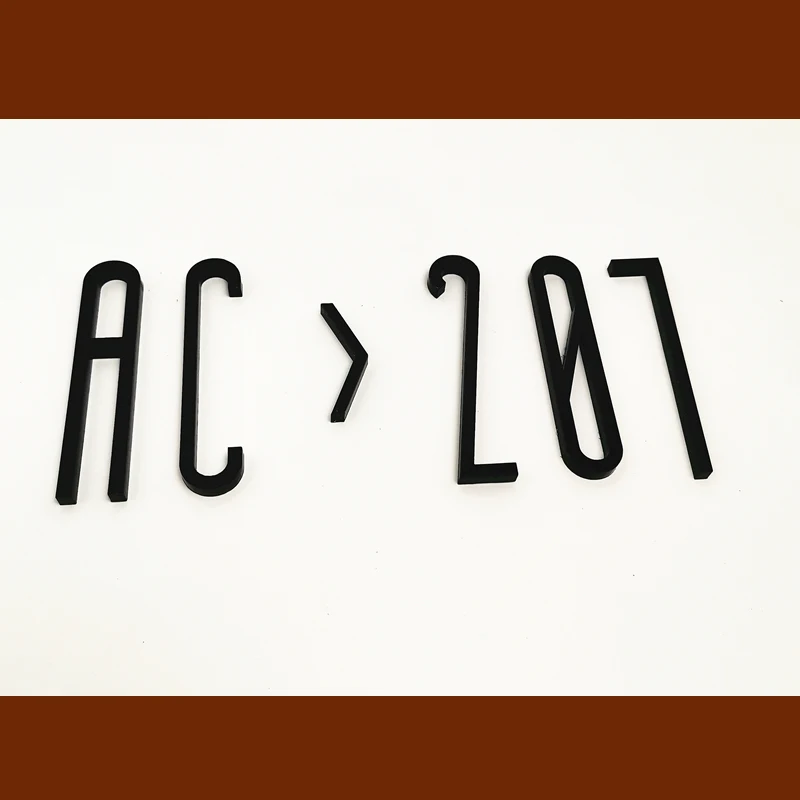 8cm Black Plastic Door Number Stickers Self Adhesive House Number Sign for Apartment Hotel Office Room Address Door Plate