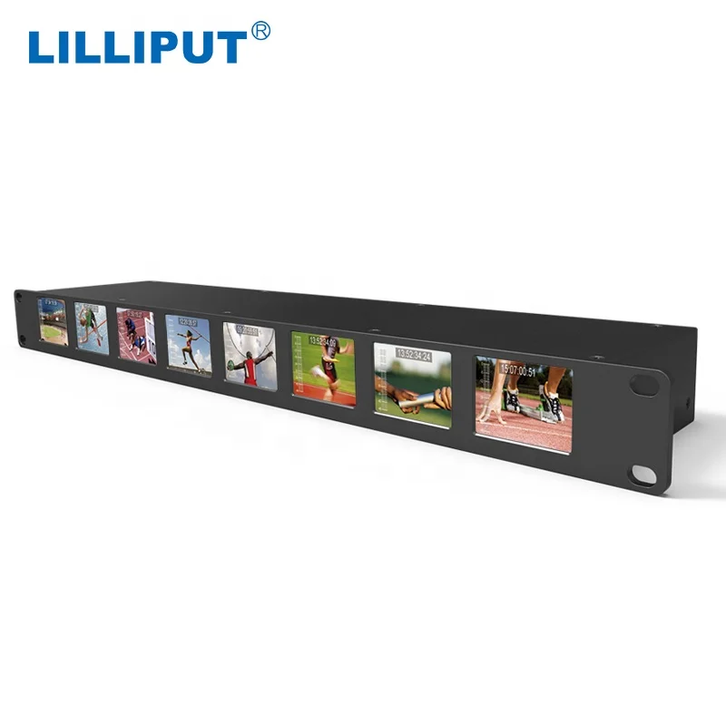 Lilliput RM-0208S 1RU Rackmount 8x2 дюймов 3g/HD/SDI вещательный монитор для ТВ вещания грузовиков