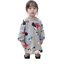 Модное платье с рисунком Микки и Минни для девочек весенне-осеннее платье с длинными рукавами для маленьких девочек, футболки с героями аниме детская одежда