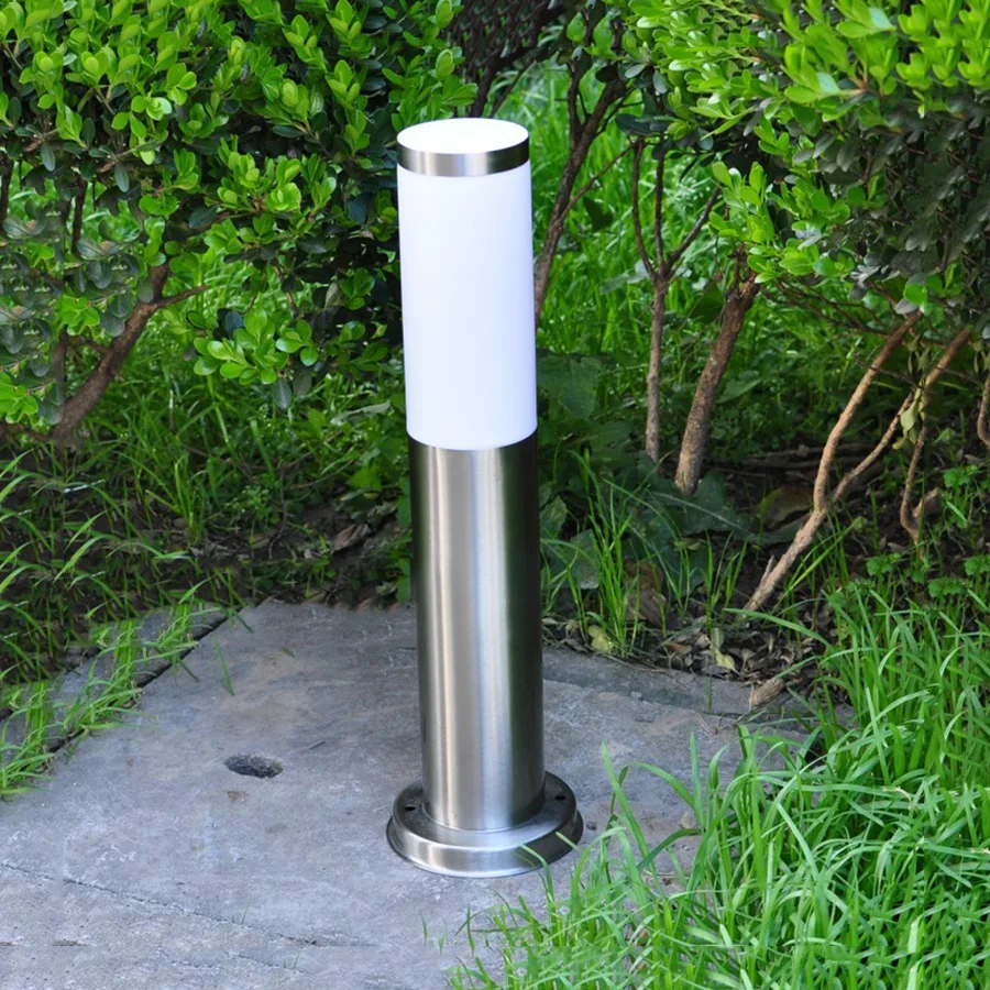 Thrisdar Outdoor Garden Pillar Light Stainless Steel Villa Landscape Street Post Light Community Road Pathway Lawn Light