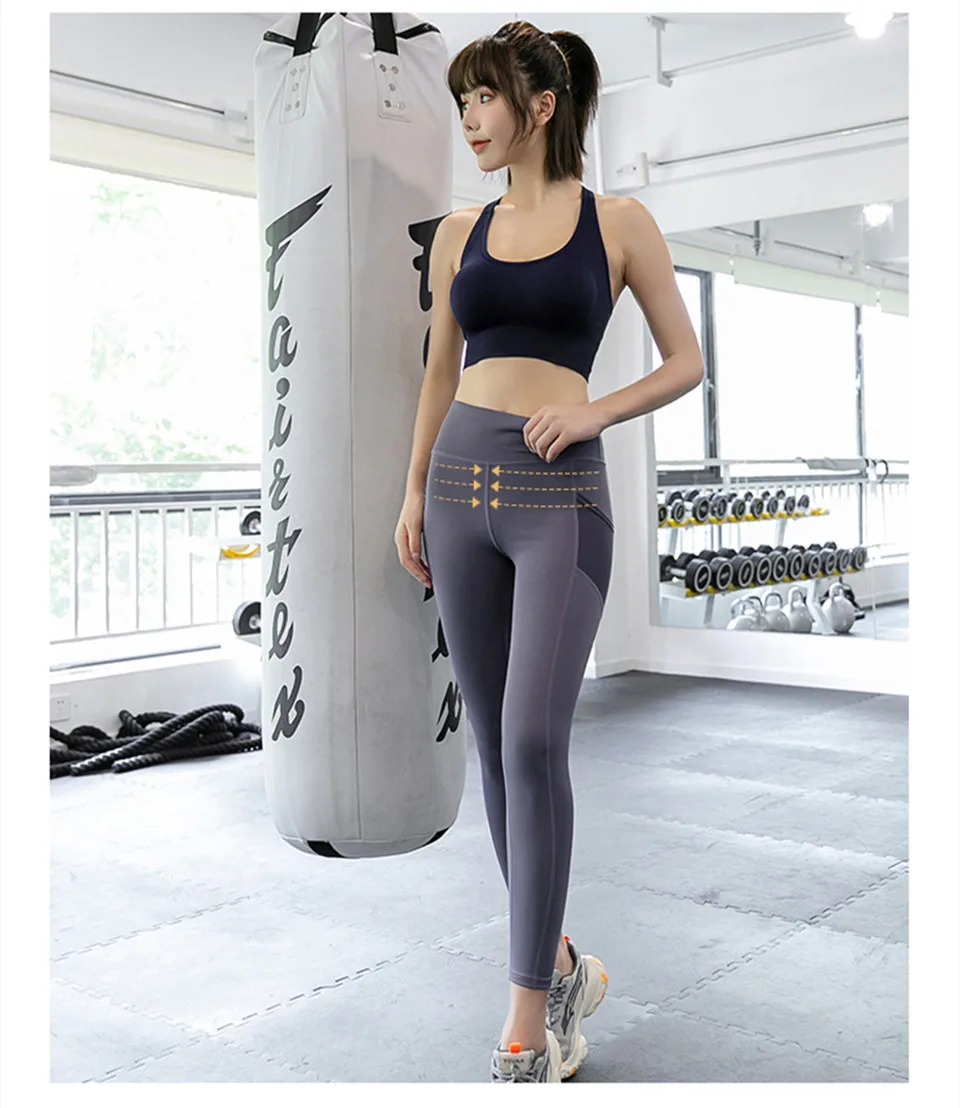 gym leggings Sexy Girl Pocket Leggings Women Fitness High Waist Push Up Legins Sport Workout Anti Cellulite Seamless Jeggings Sweatpant tiktok leggings