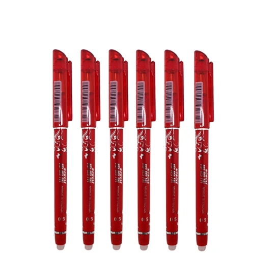 6 Pcs red 3/6 шт./компл. стирающаяся ручка с пастой синий/черный для студентов канцелярские принадлежности ручка Универсальный гелевая ручка 0,5 мм наконечник письма Fluently сильное качество - Цвет: 6 Pcs red