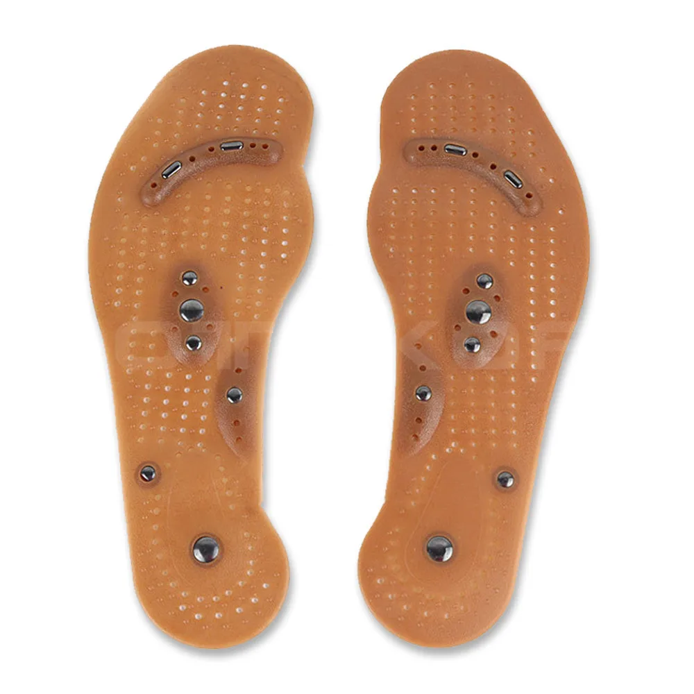 Силиконовые магнитные стельки терапия для похудения массажный Уход за ногами коврик для обуви коричневые стельки подошва для мужчин и женщин