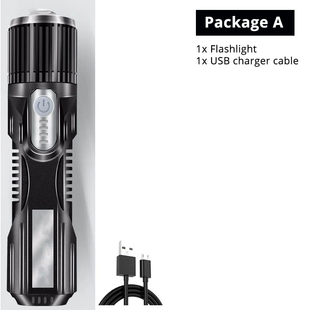 USB перезаряжаемый светодиодный фонарик водонепроницаемый фонарь USB интерфейс для зарядки телефона масштабируемый 5 режимов освещения супер яркий - Испускаемый цвет: Package A