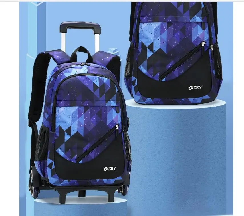 Boys kids school wheeled backpack bag children school backpack on wheels teenager boys school trolley bag with wheels for boys