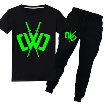 

Kids Children Clothing Chad Wild Clay Boys T Shirt Long Pants 2pcs Sets Girls 100%Cotton Casual Short Sleeve T Shirt Pant Suits