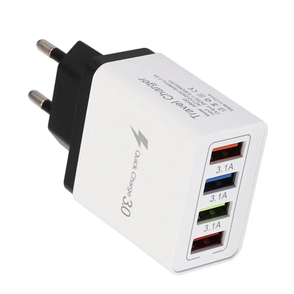 Штепсельная Вилка EU/US 4 USB порта зарядное устройство Быстрая зарядка 3 0 для