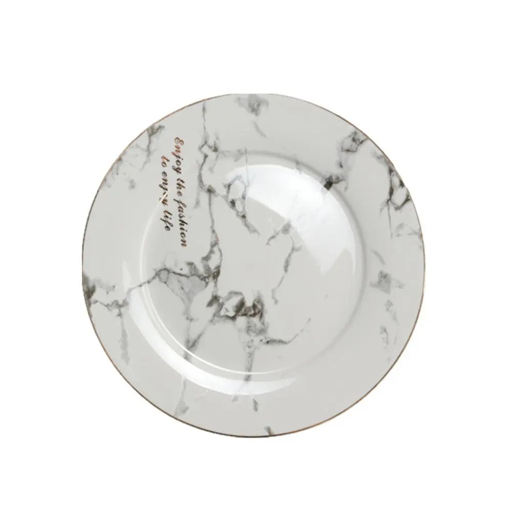 

2018 Creative Design European Style Marble Pattern Ceramic Tableware Plate Dish Kitchen Dinnerware Dinner Plate 150x150x15mm Dro