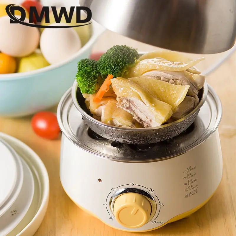 DMWD Multifunctional Electric Egg Boiler 2 Layers 16 Eggs Capacity Food Steamer Stainless Steel Anti Dry burning Cooking Tool EU