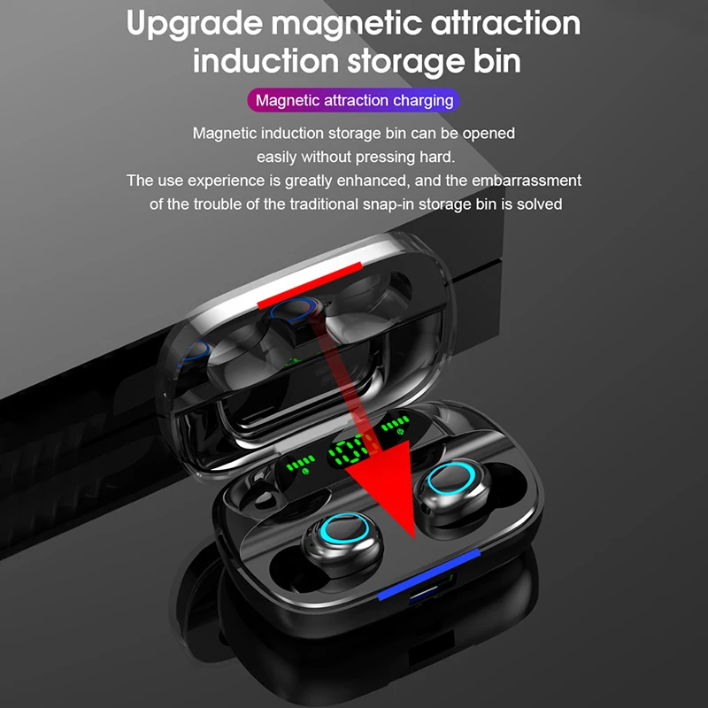 MLHJ Bluetooth Wireless Headphones with Microphone 3500mah Waterproof Earphones HIFI Stereo Noise Cancelling Headset Earbuds