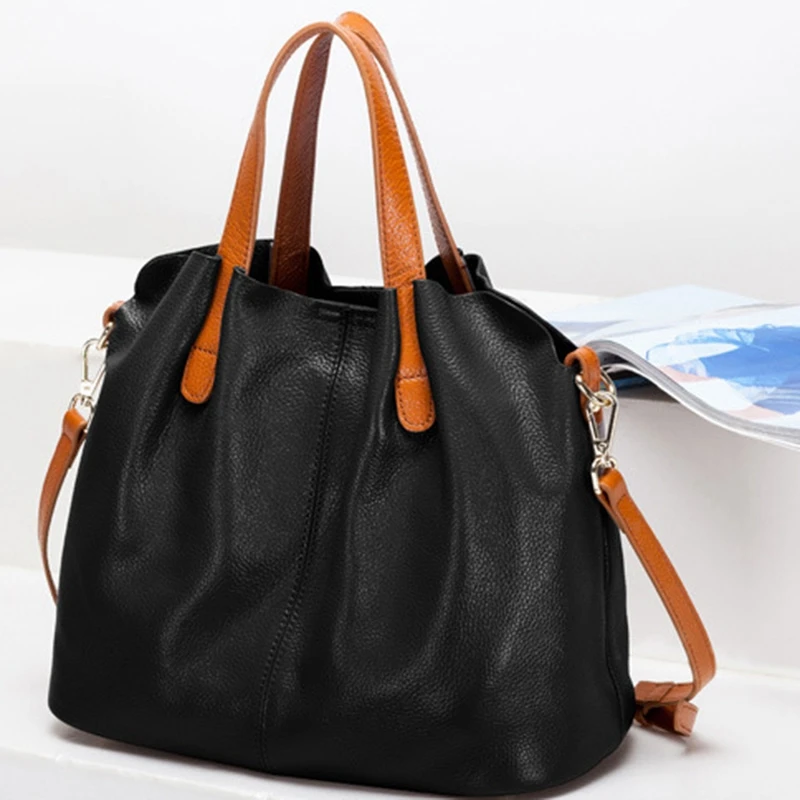 

Leather Tote, Cow Leather Lychee Tote, Fashion Shoulder Bag, Compound Bag