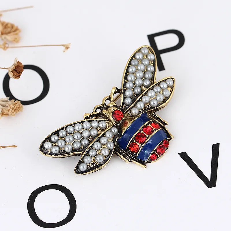 KingDong Beetle Брошь Женщины Модные Аксессуары Жемчужные Пчелы Эмаль Булавки Ювелирные Изделия Любительский Штырь Отворотом Сплава Цинка Партия Милые Животные