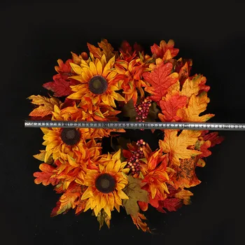 

New Hot Fall Wreath for Front-Door-Decor Gift Box Included - Handcrafted Rattan Base - for Autumn & Thanksgiving Day SMD