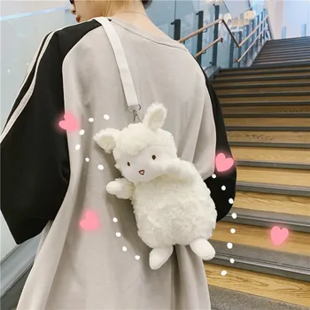 

Cute Cartoon Aries Girls Shoulder Bags Kawaii Children Sheep Doll Plush Crossbody Bags Ins Fashion Kids Coin Purse Money Bags