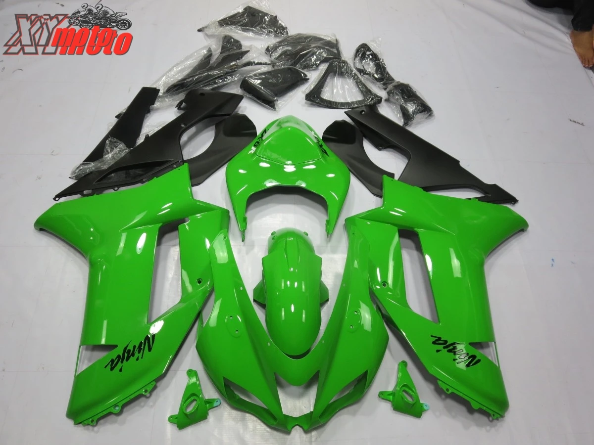 

Motorcycle ABS Fairing Kit For Kawasaki ZX6R 636 2007-2008 Injection Full Fairings ZX-6R 07-08 Gloss Green Bodyworks