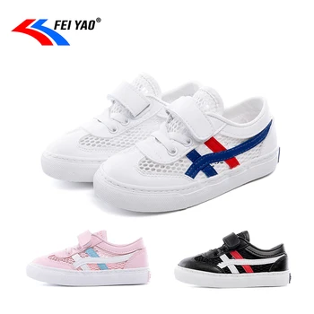 

Fall 2019 Children Mesh Sneakers Boy Leather Tennis Girl Shoes Canvas Sneaker Kids Casual Student Running Shoes 985