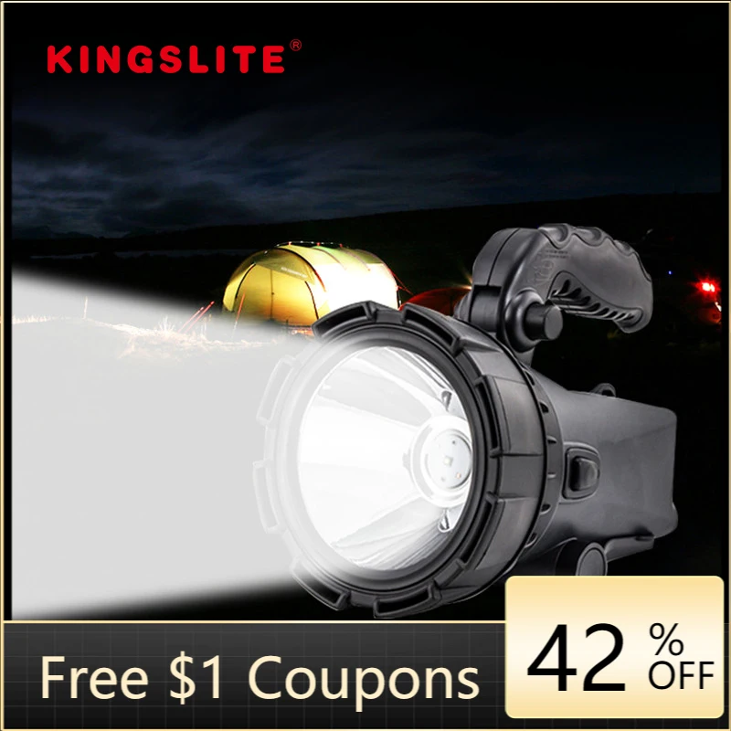 

LED Rechargeable Searchlight Police Patrol Spotlight Boating Waterproof Emergency Flashlight Hunting Camping Lantern Work Light