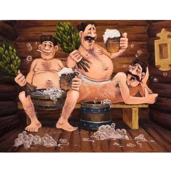 

5D DIY Full square Diamond Painting Mosaic Bathing Men With Beer Diamond Rhinestone Embroidery Cross Stitch home decor AA1431