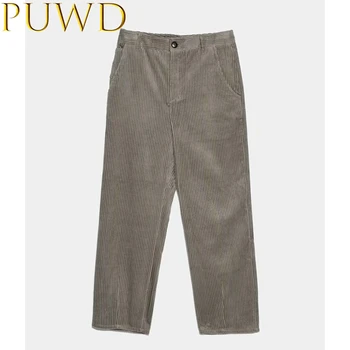 

PUWD 2019 Autumn and winter new women's Corduroy Pants women's casual pants show thin straight pants