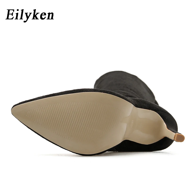 Eilyken/Коллекция 2021 года Модные Зимние ботфорты выше колена Женские пикантные на