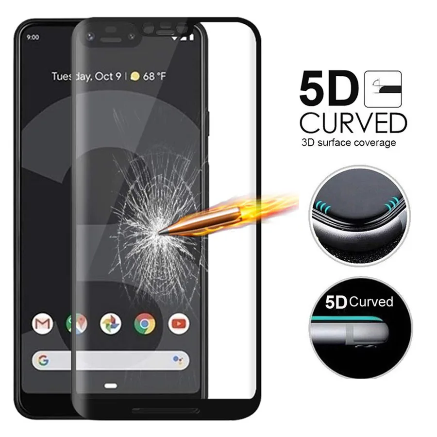 5D изогнутый 9H Полный экран протектор для Google Pixel 2XL 3 XL 4 закаленное стекло защитная