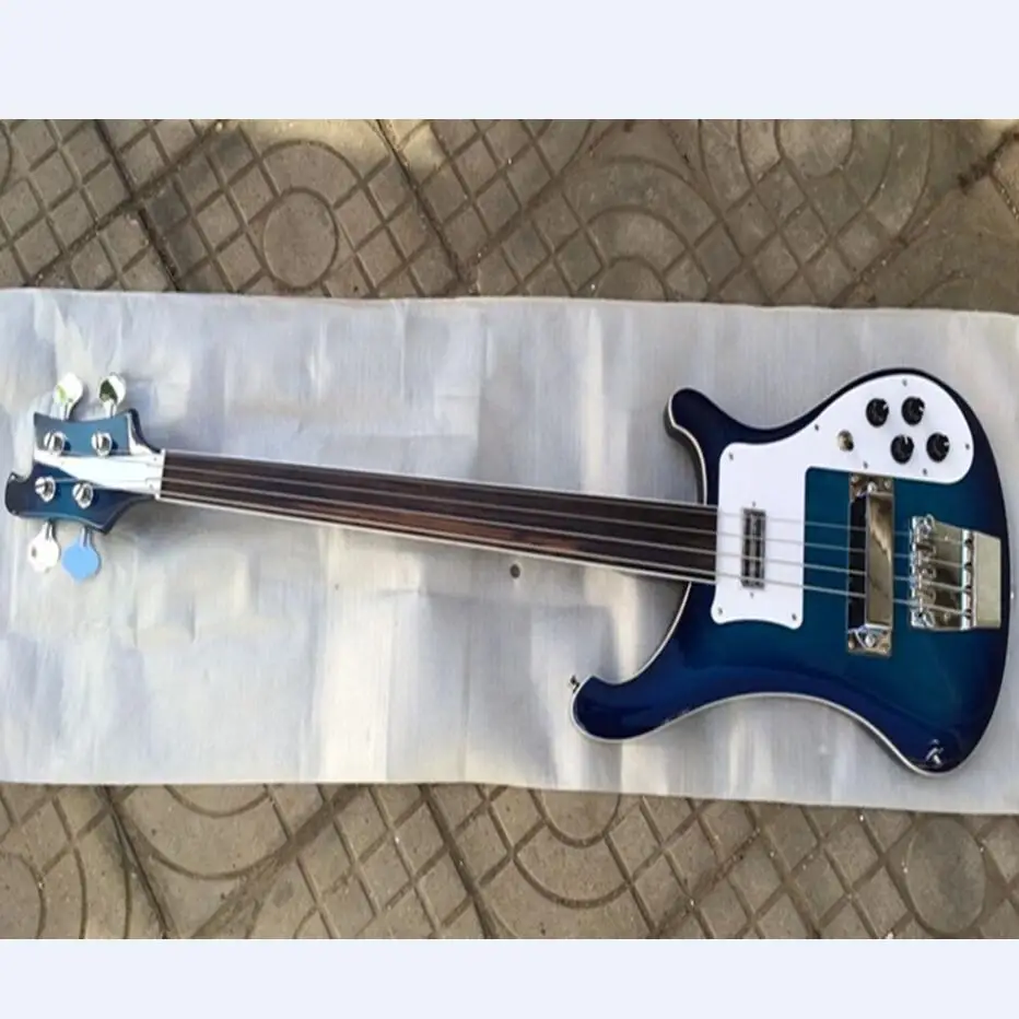 4 струны Rickenback 4003 fireglo электрический бас прозрачный bluel fretless 4 струны Ric bass