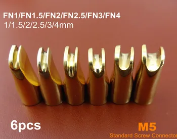 

6pcs FN Type Leather Craft Electric Edge Crease Edging Creasing Machine Soldering Iron Replace Head Tip Tool M5 Screw Connecter